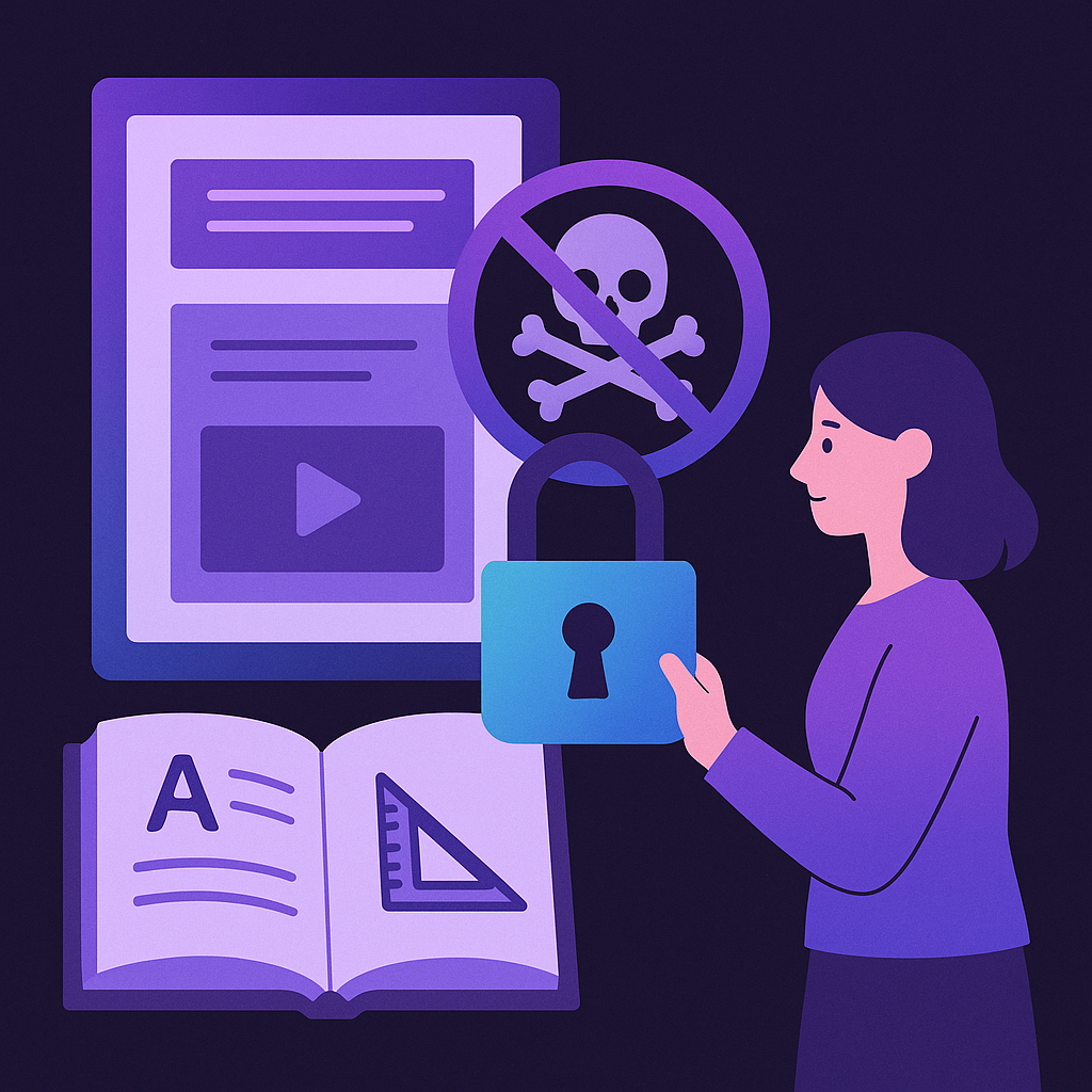 como proteger materiais pedagógicos pirataria